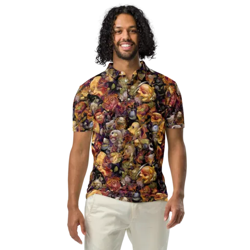 Arcimboldo Abundance on a Men's Slim Fit Polo Shirt