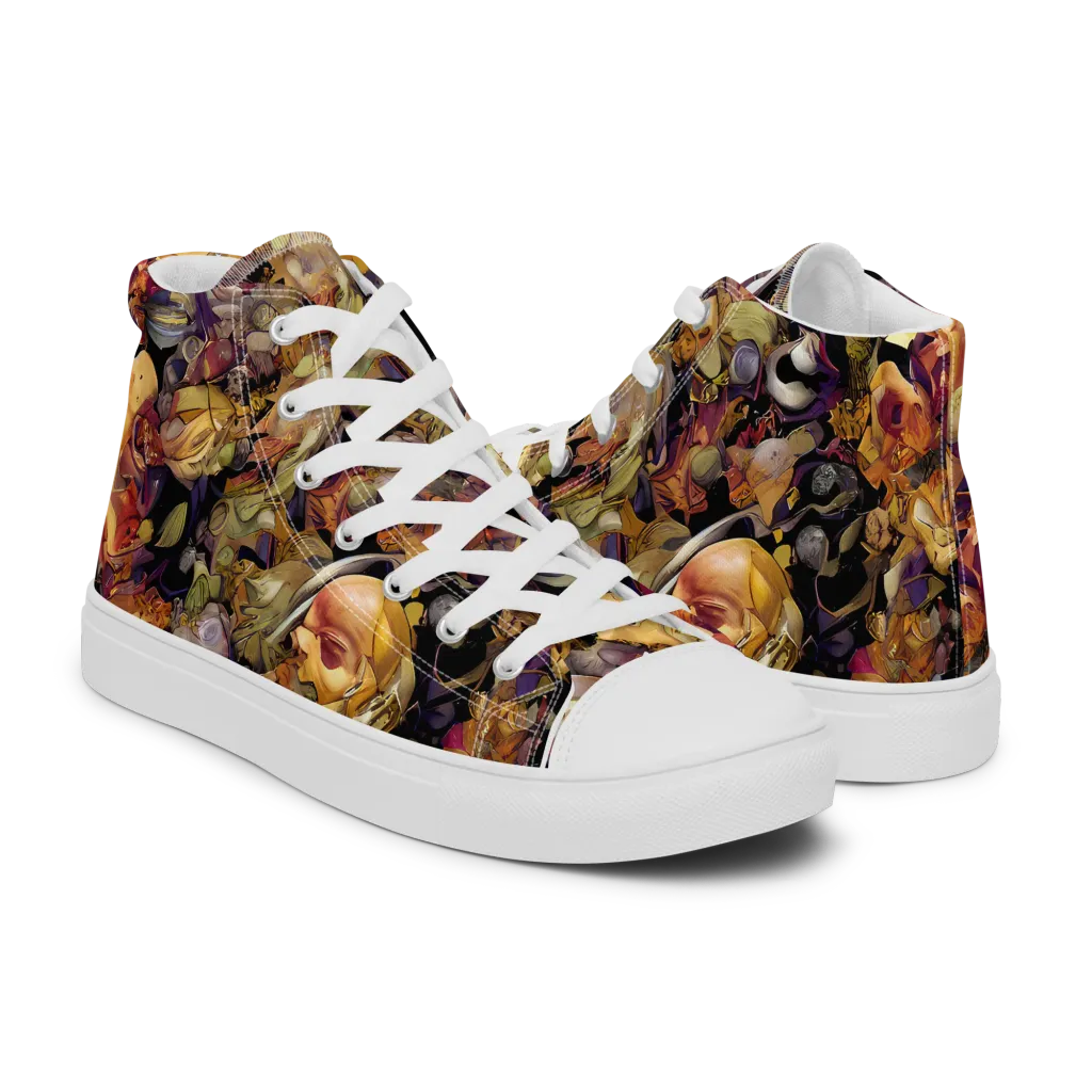 Arcimboldo Abundance on Men's High Top Canvas Shoes — Right