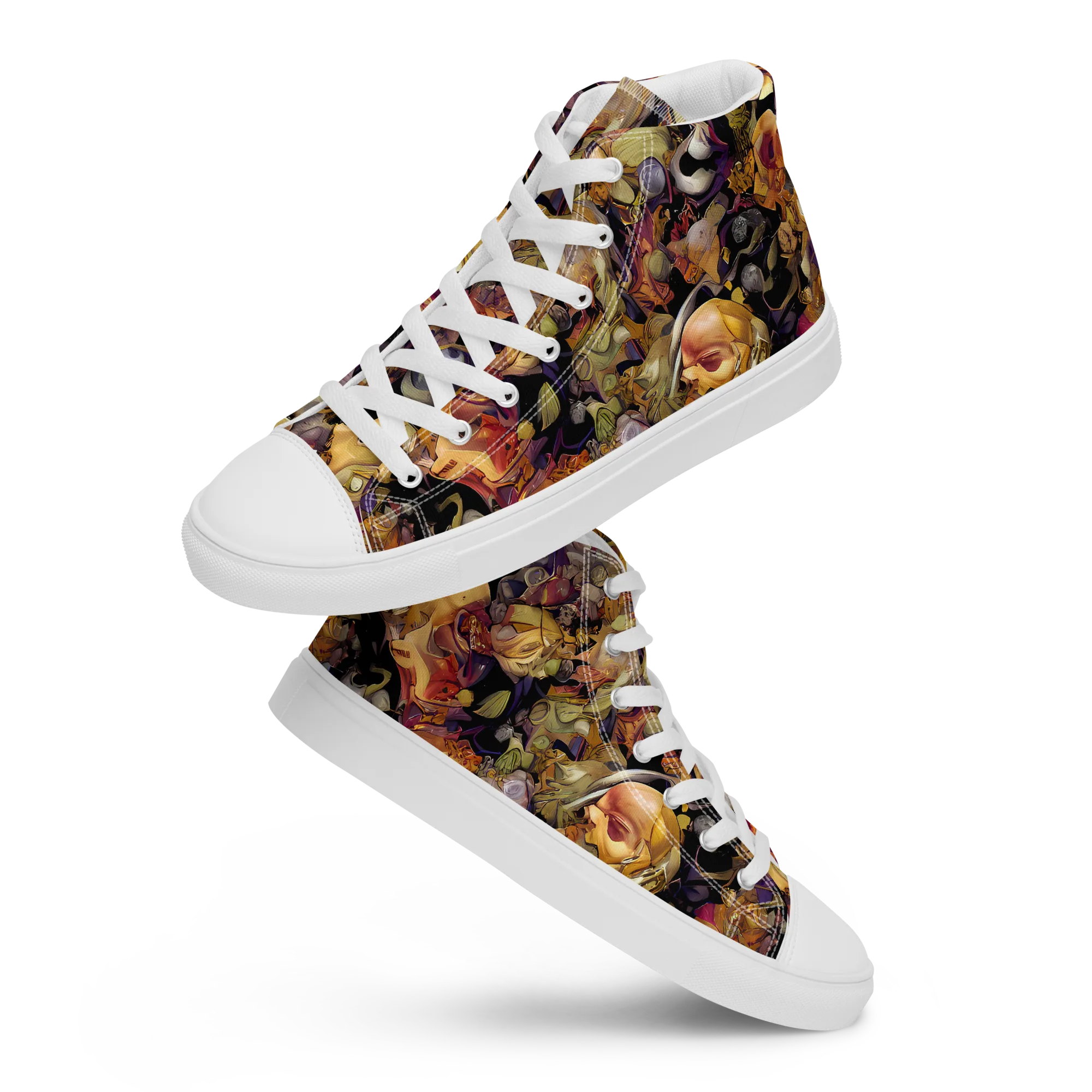 Arcimboldo Abundance on Men's High Top Canvas Shoes — Front