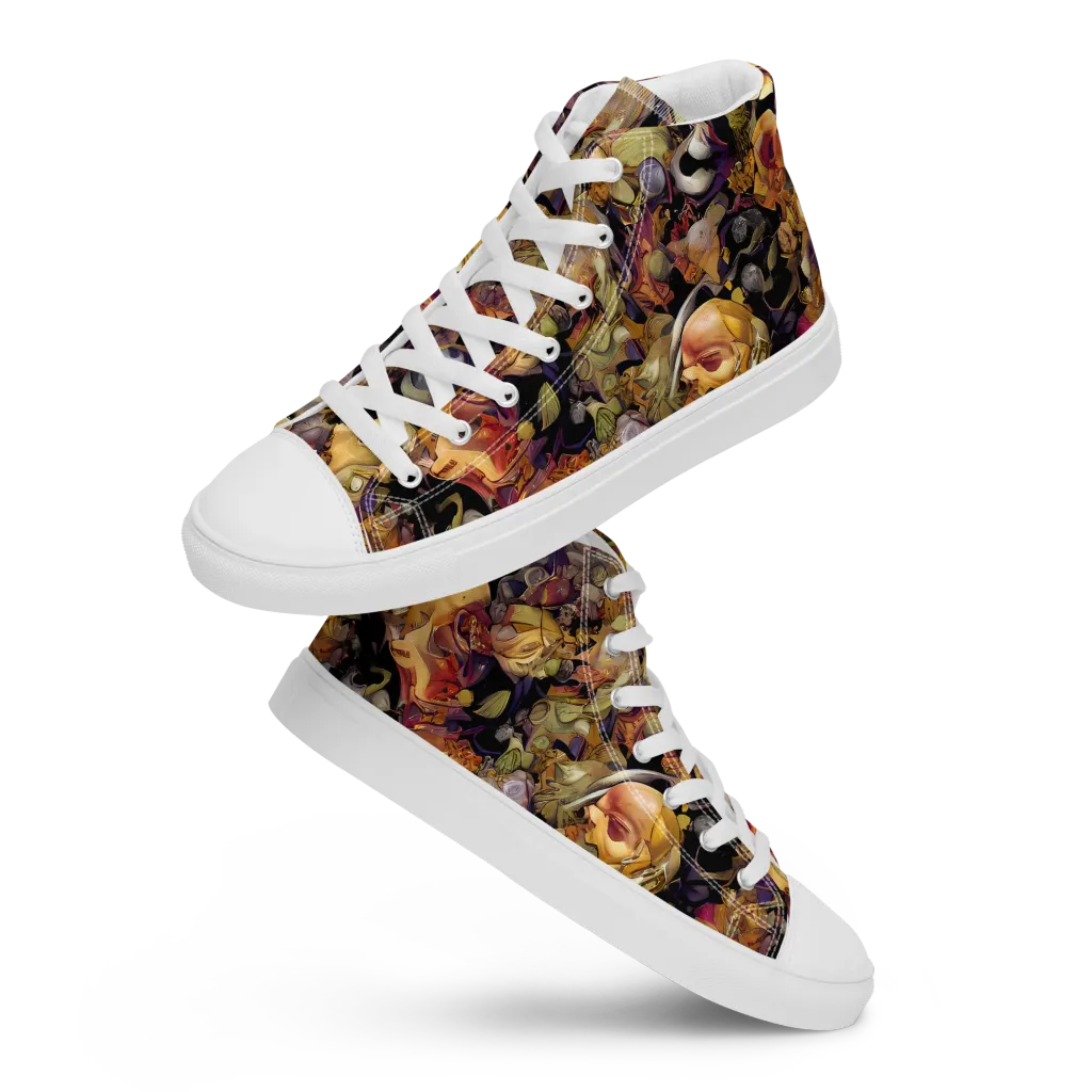 Arcimboldo Abundance on Men's High Top Canvas Shoes — Front
