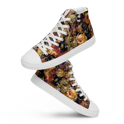 Arcimboldo Abundance on a Men's High Top Canvas Shoes