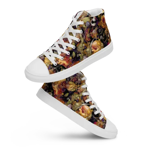 Arcimboldo Abundance on a Women's High Top Canvas Shoes