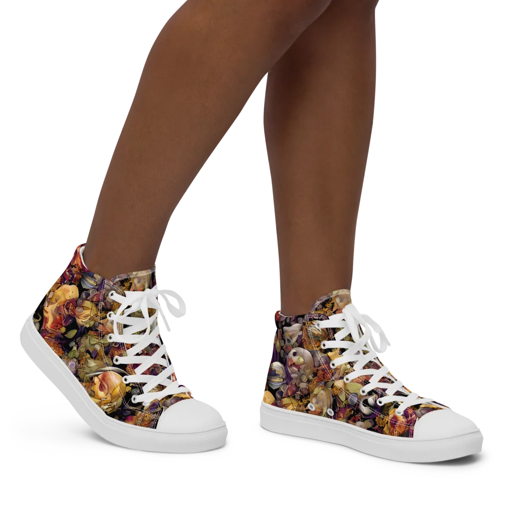 Arcimboldo Abundance on Women's High Top Canvas Shoes — Right