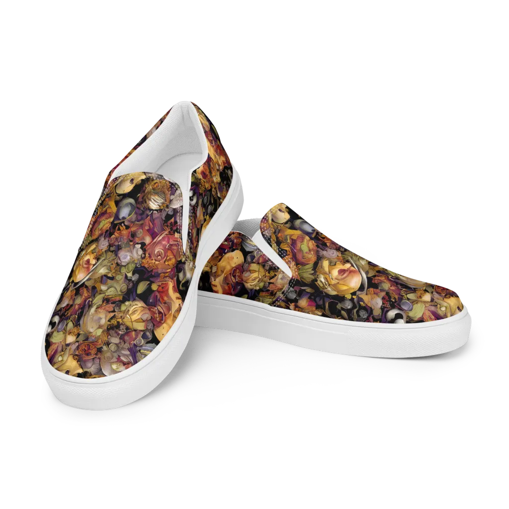 Arcimboldo Abundance on Women's Slip-On Canvas Shoes — Left Front