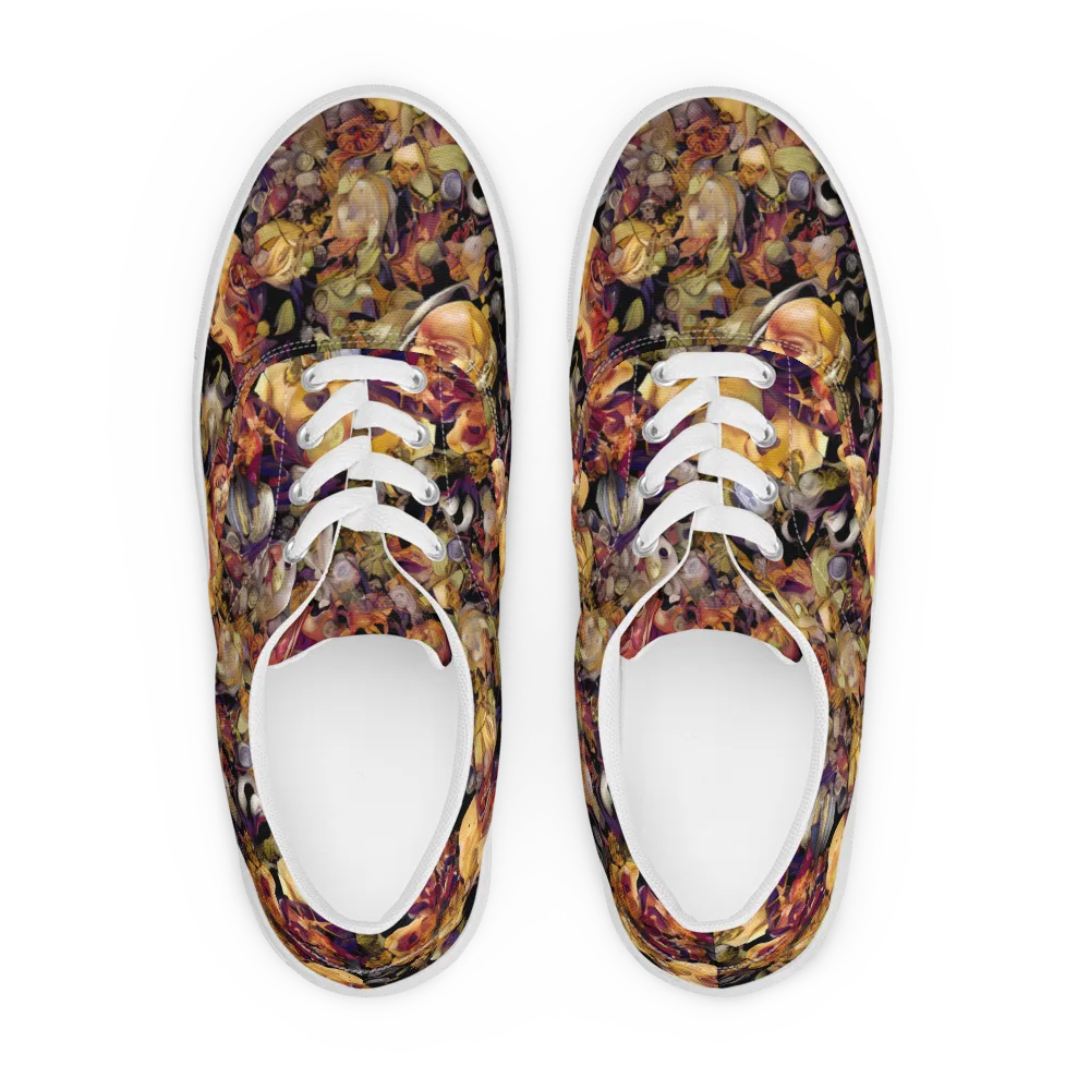 Arcimboldo Abundance on Men's Lace-Up Canvas Shoes — Front