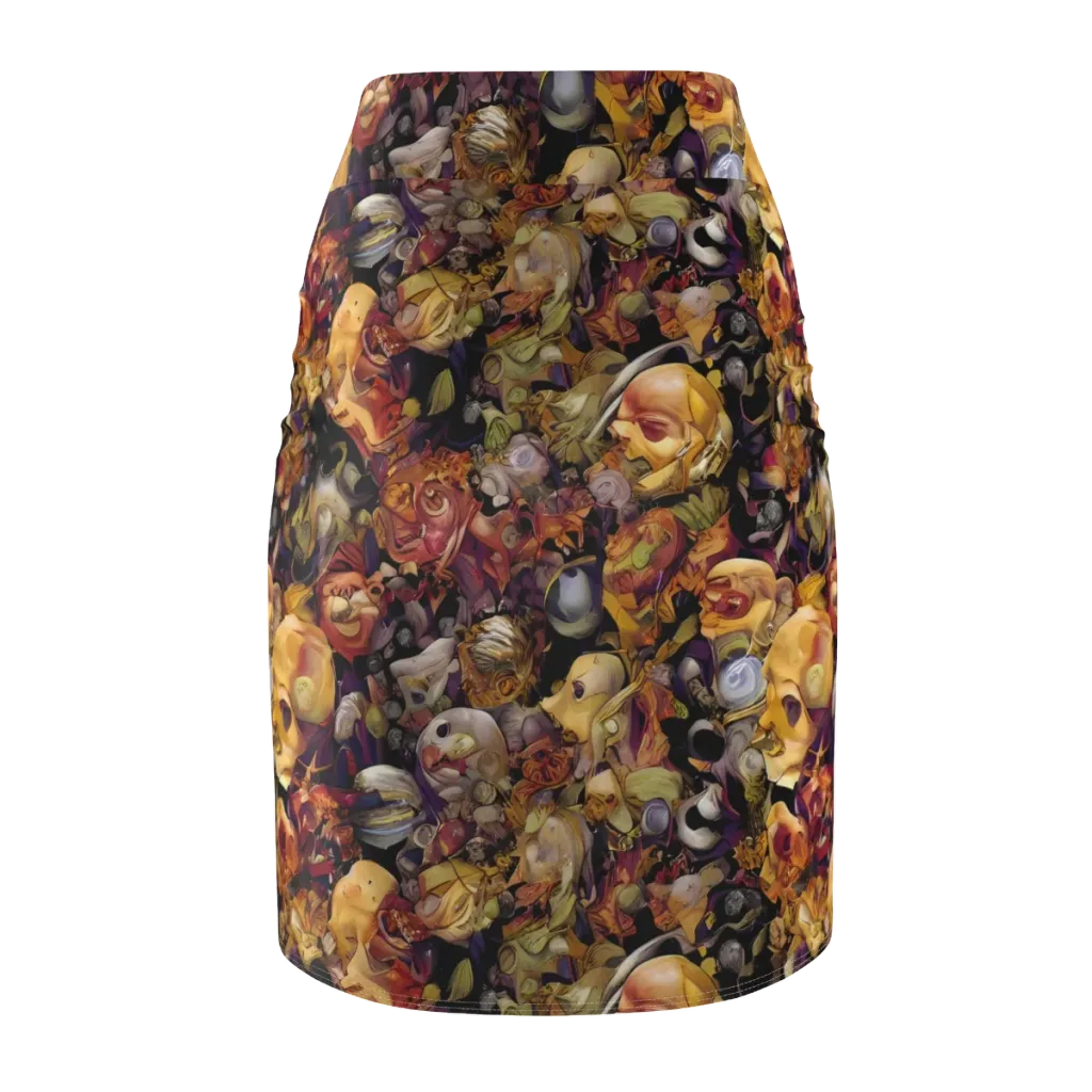 Arcimboldo Abundance on Pencil Skirt — Back