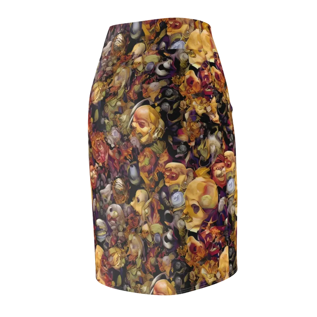 Arcimboldo Abundance on Pencil Skirt — Back Side