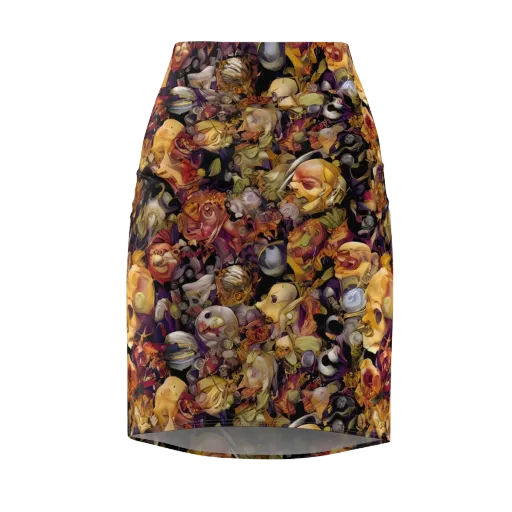 Arcimboldo Abundance on a Pencil Skirt