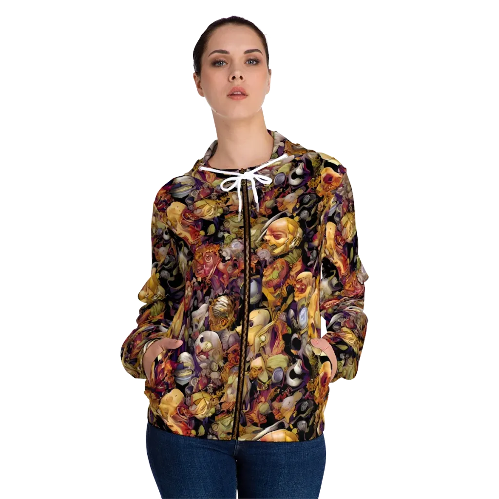 Arcimboldo Abundance on Women's Full-Zip Hoodie — Front On Person