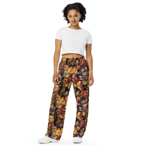 Arcimboldo Abundance on a Wide-Leg Pants