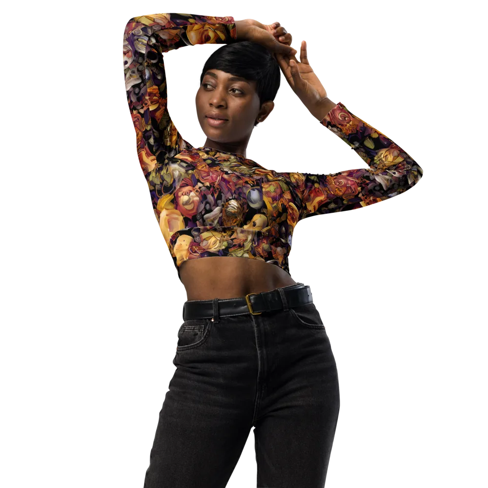 Arcimboldo Abundance on Long Sleeve Crop Top — Front