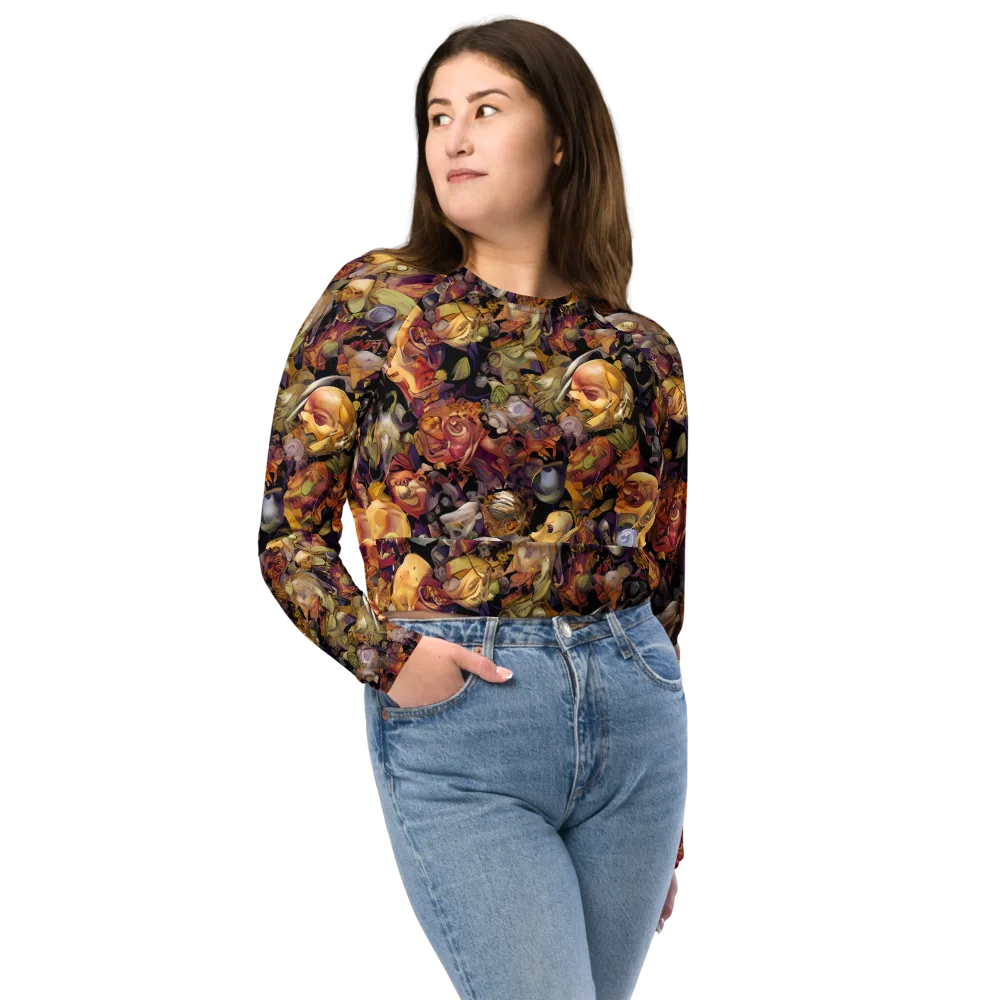 Arcimboldo Abundance on Long Sleeve Crop Top — Front