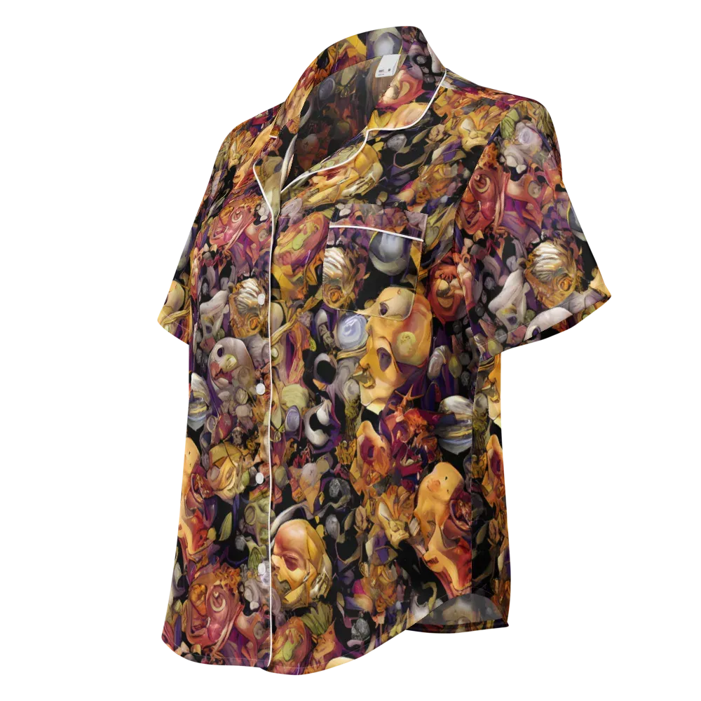 Arcimboldo Abundance on Women's Short Sleeve Pajama Top — Left Front