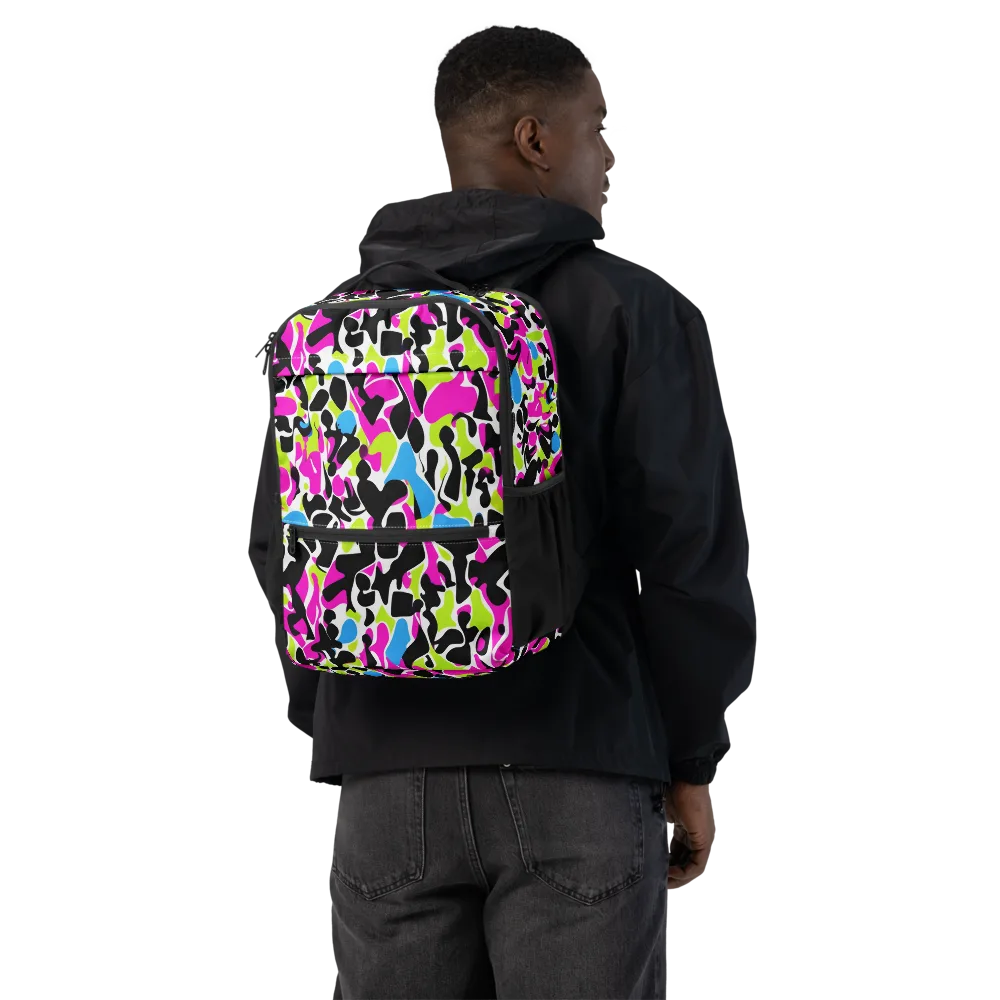 Electric Ink Garden on Utility Backpack — Back