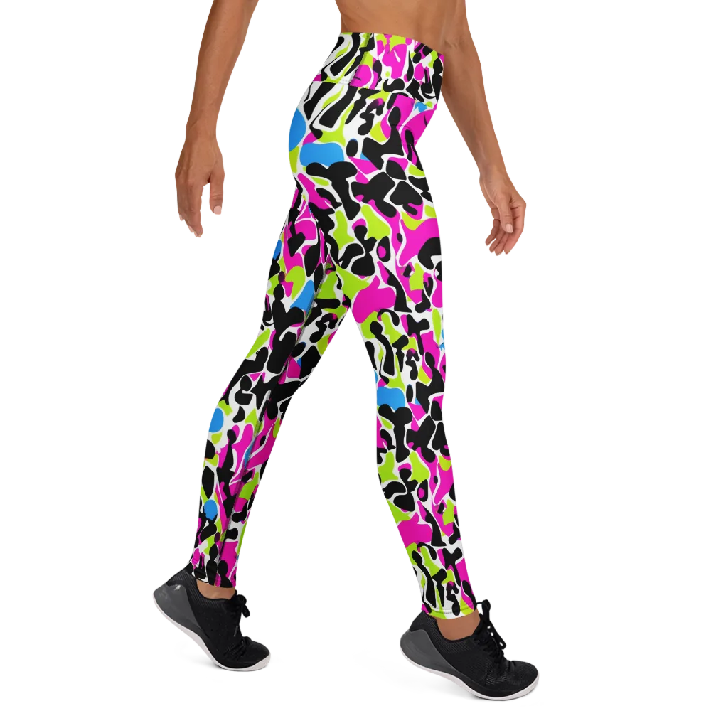 Electric Ink Garden on Yoga Leggings — Right