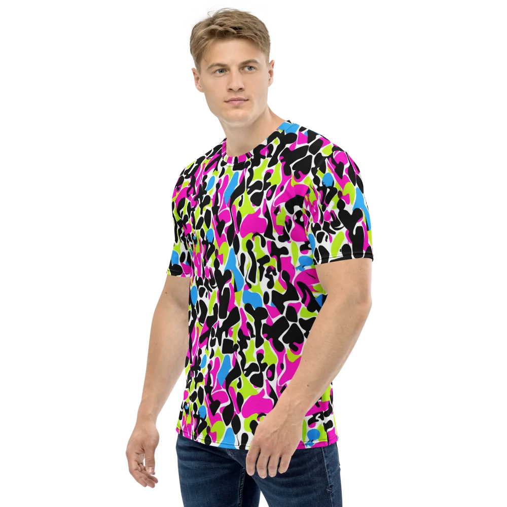 Electric Ink Garden on Men's Crew Neck T-Shirt — Left