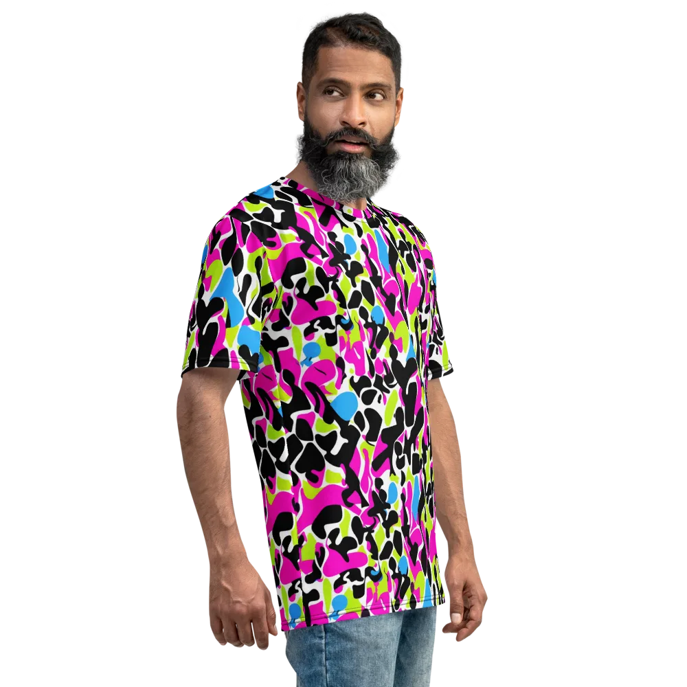 Electric Ink Garden on Men's Crew Neck T-Shirt — Right