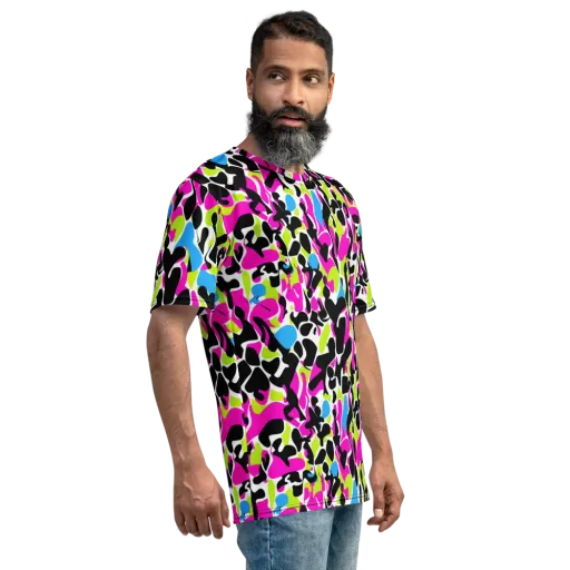 Electric Ink Garden on a Men's Crew Neck T-Shirt