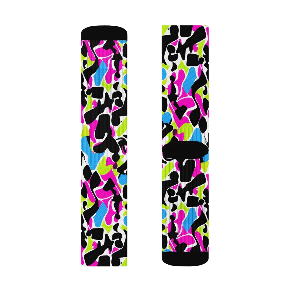 Electric Ink Garden on Socks — Left Sock