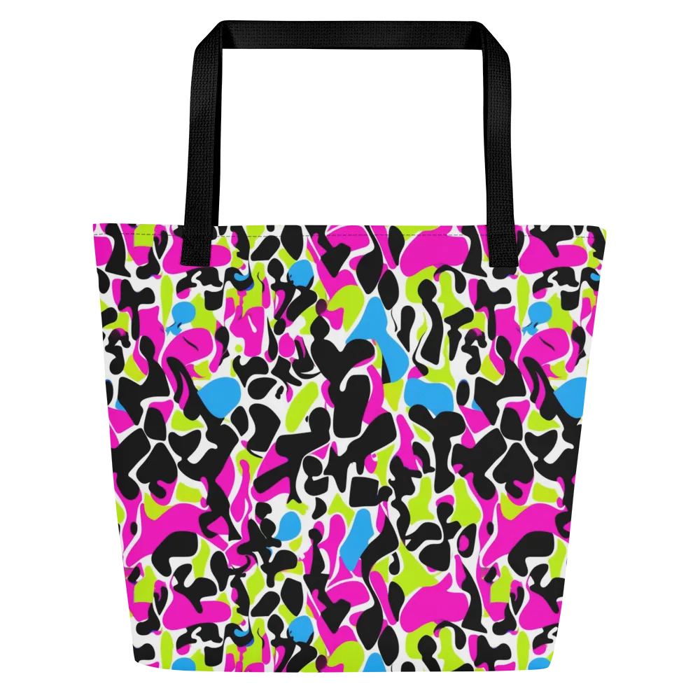Electric Ink Garden on Large Tote Bag W/ Pocket — Front
