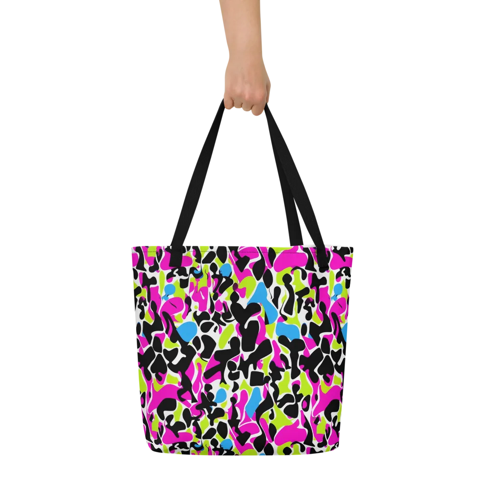 Electric Ink Garden on Large Tote Bag W/ Pocket — Front