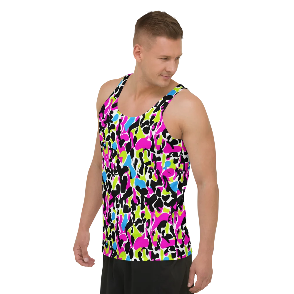 Electric Ink Garden on Men's Tank Top — Left Front