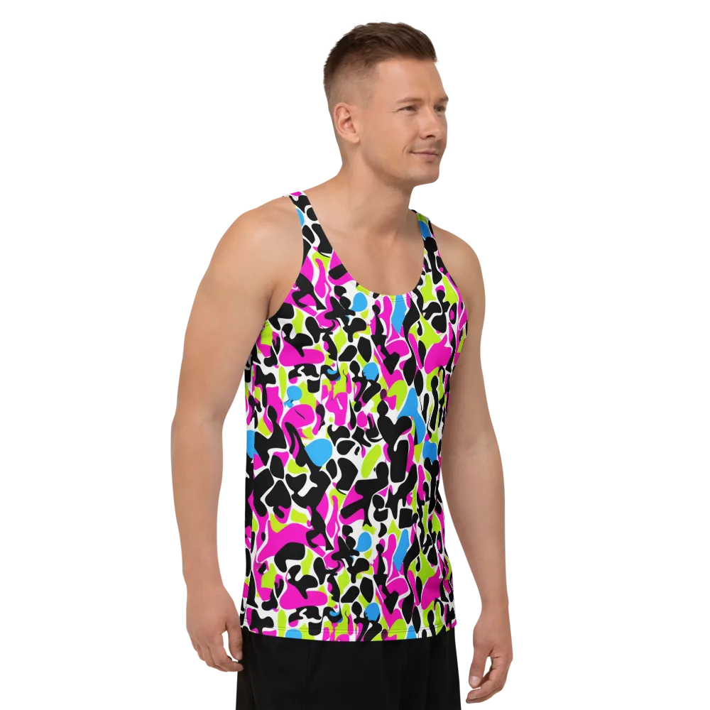 Electric Ink Garden on Men's Tank Top — Right Front