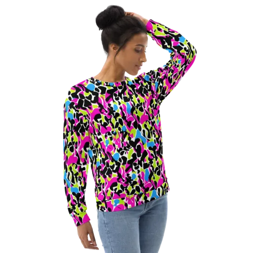 Electric Ink Garden on a Sweatshirt