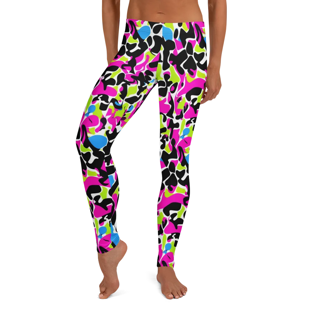 Electric Ink Garden on Leggings — Front