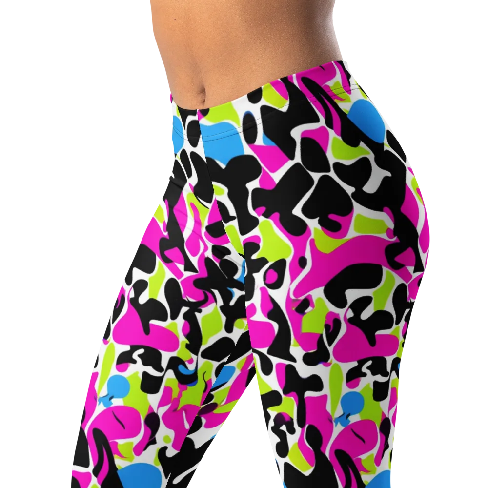 Electric Ink Garden on Leggings — Left Front