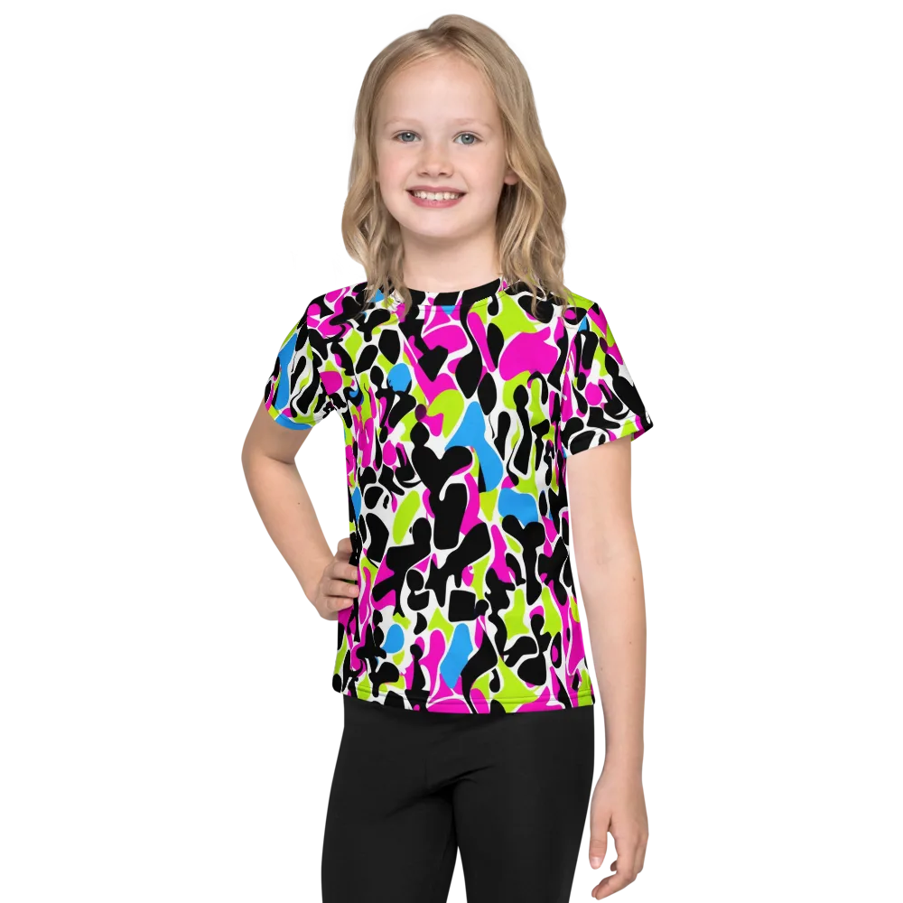 Electric Ink Garden on Kids Crew Neck T-Shirt — Front