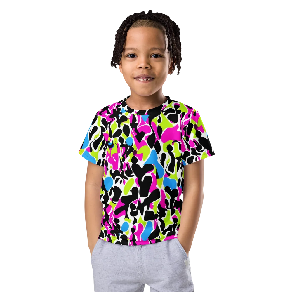 Electric Ink Garden on Kids Crew Neck T-Shirt — Front