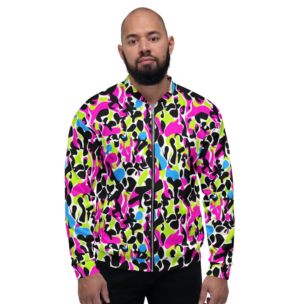 Electric Ink Garden on Bomber Jacket — Front