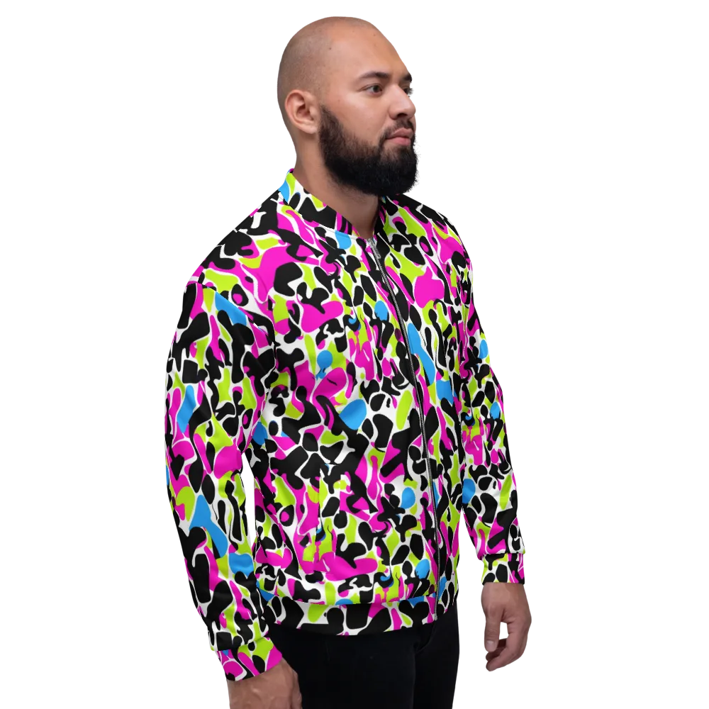 Electric Ink Garden on Bomber Jacket — Right
