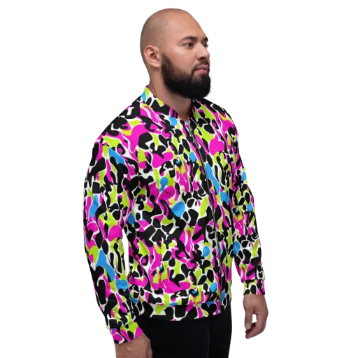 Electric Ink Garden on a Bomber Jacket
