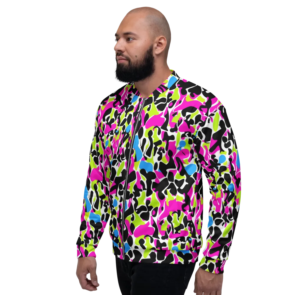 Electric Ink Garden on Bomber Jacket — Left
