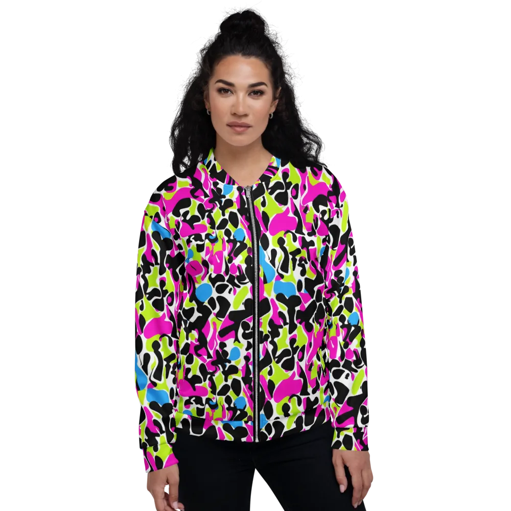 Electric Ink Garden on Bomber Jacket — Front