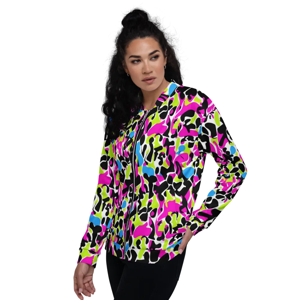 Electric Ink Garden on Bomber Jacket — Left