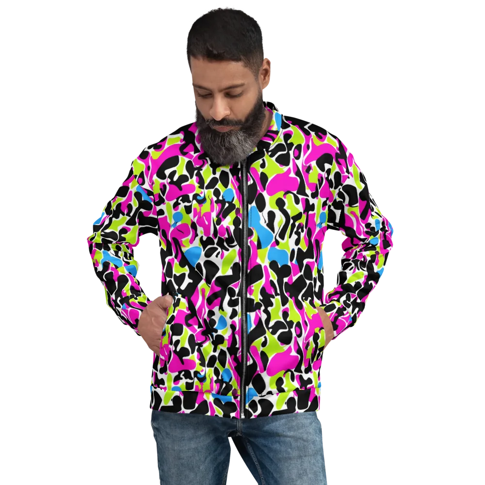 Electric Ink Garden on Bomber Jacket — Front