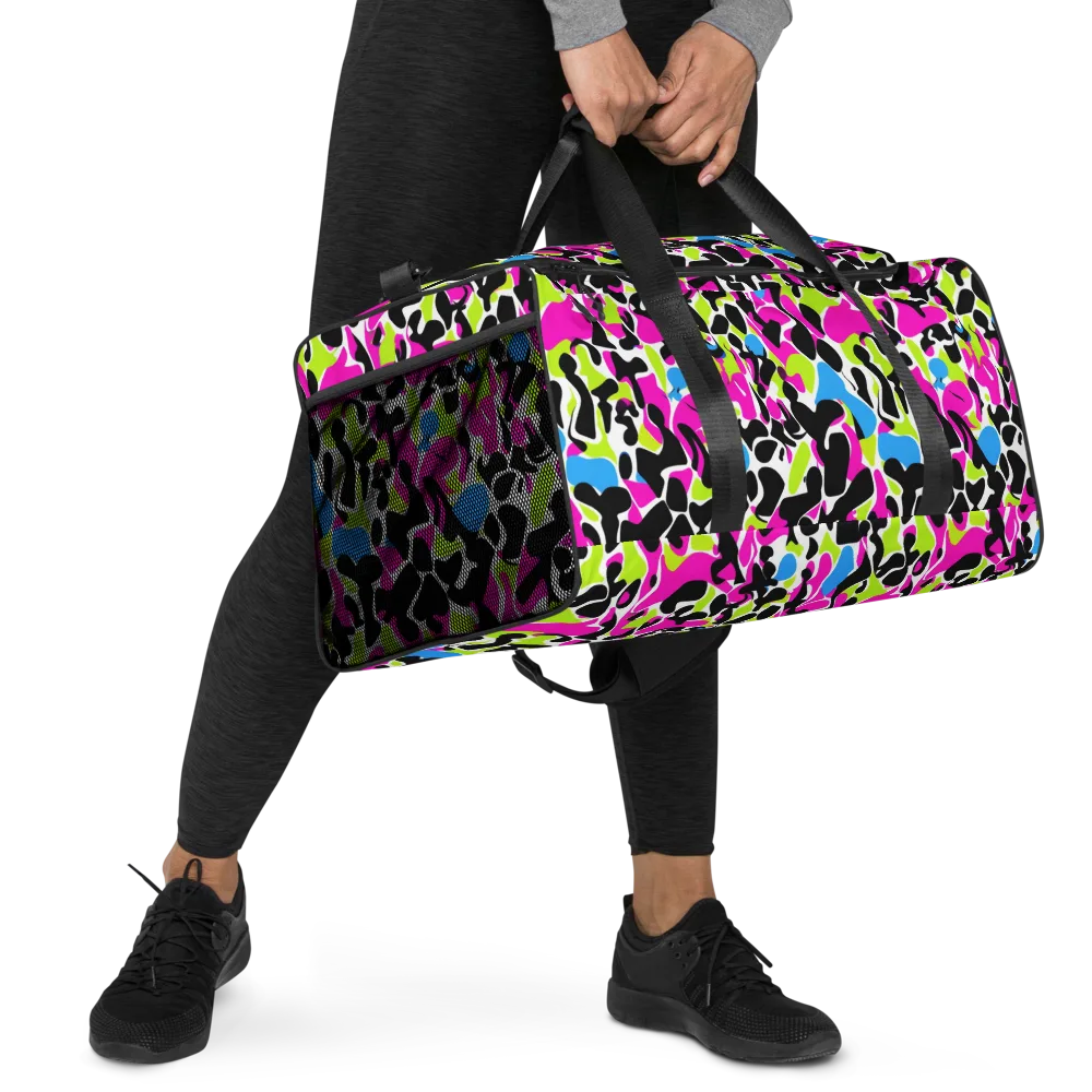 Electric Ink Garden on Duffle Bag — Right Front