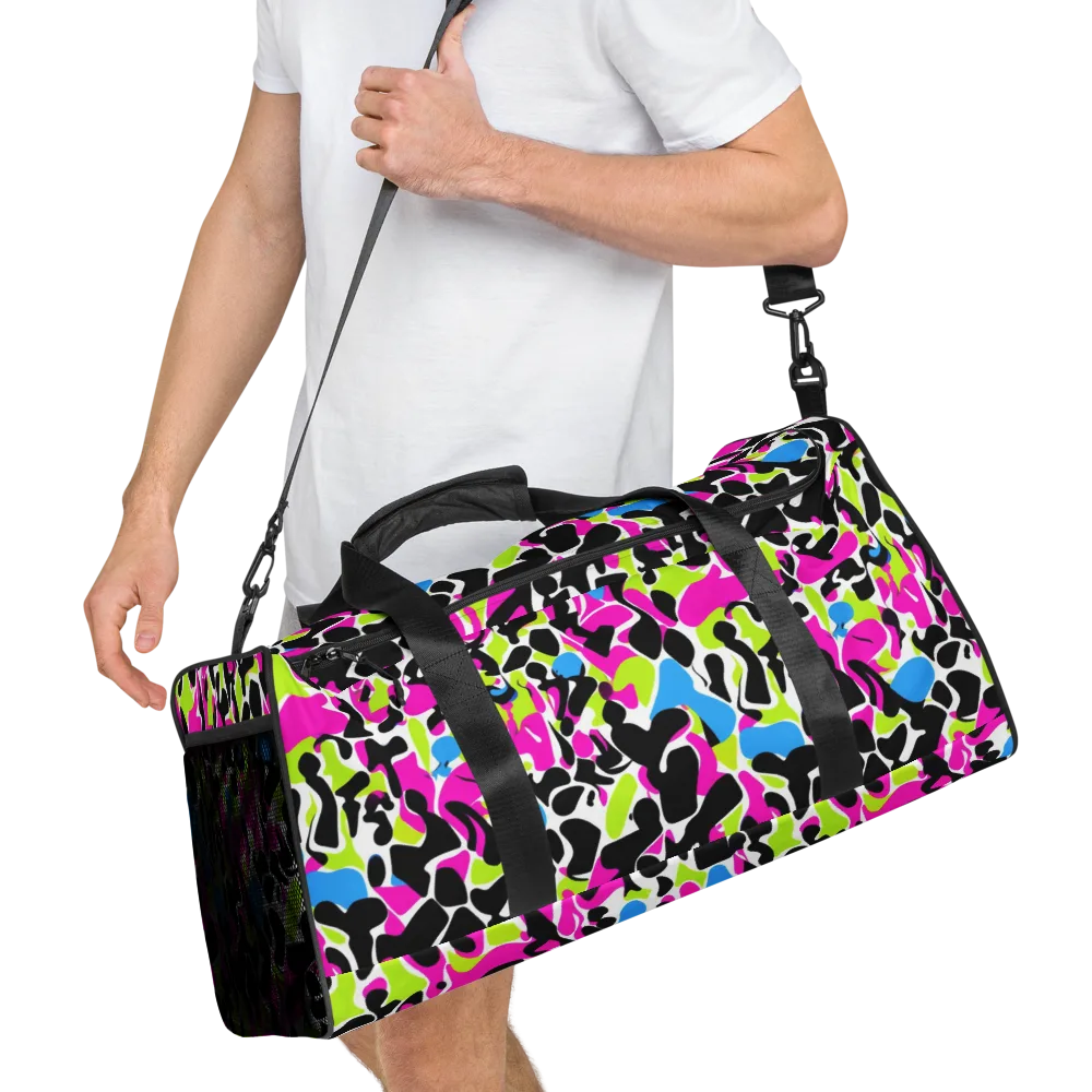 Electric Ink Garden on Duffle Bag — Right Front