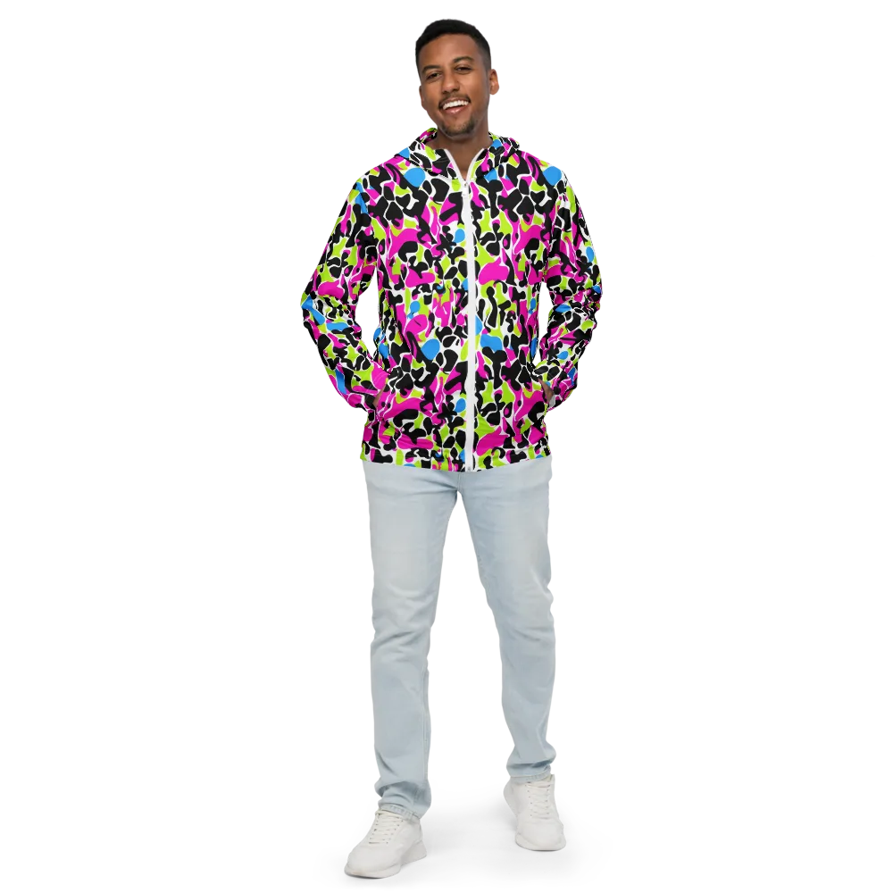 Electric Ink Garden on Men's Windbreaker — Front