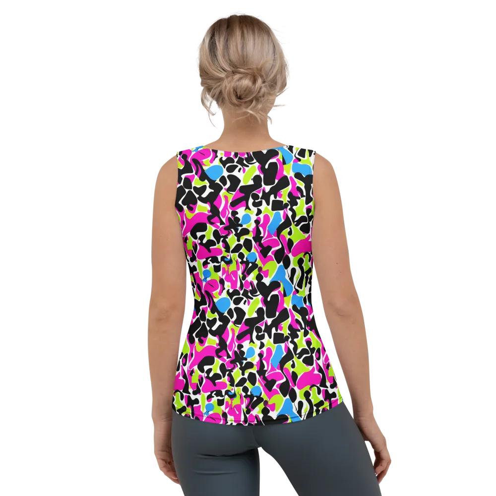 Electric Ink Garden on Women's Tank Top — Back