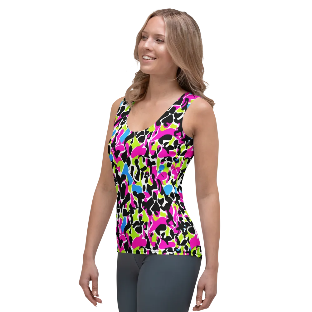 Electric Ink Garden on Women's Tank Top — Left Front