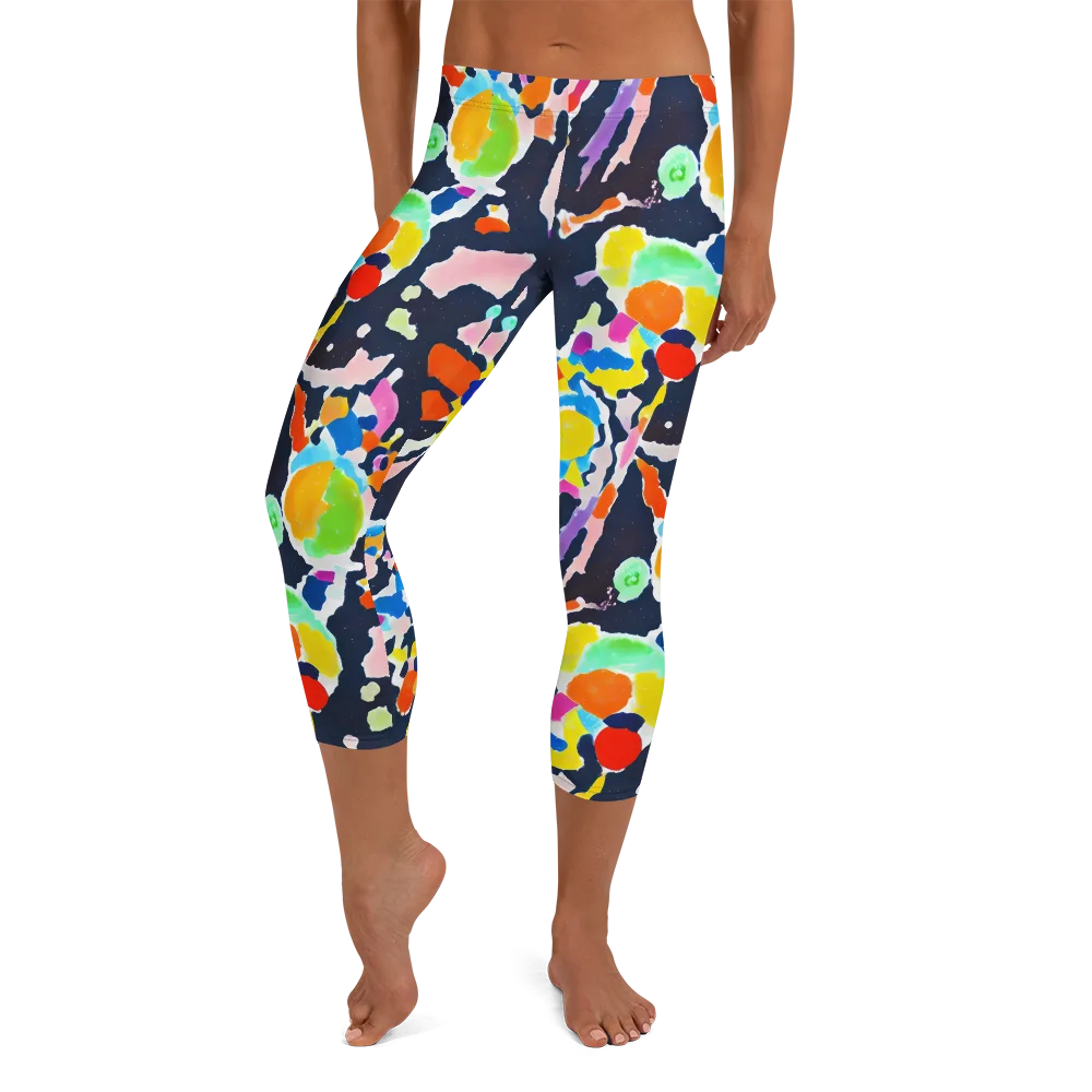 Kaleido Burst on Capri Leggings — Front