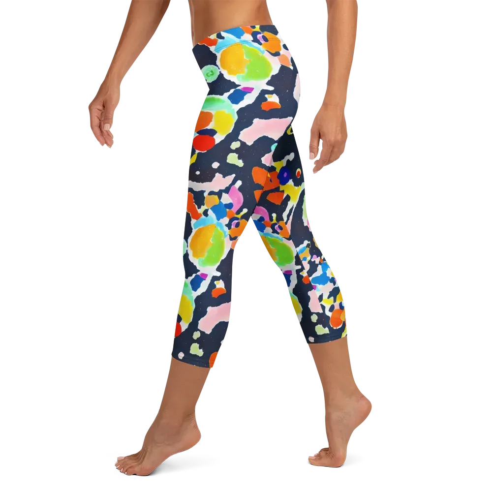 Kaleido Burst on Capri Leggings — Left