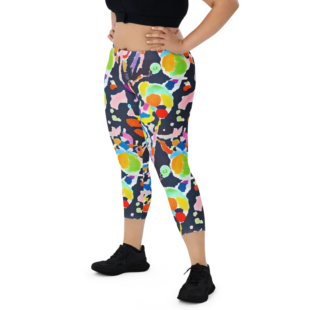 Kaleido Burst on Capri Leggings — Front