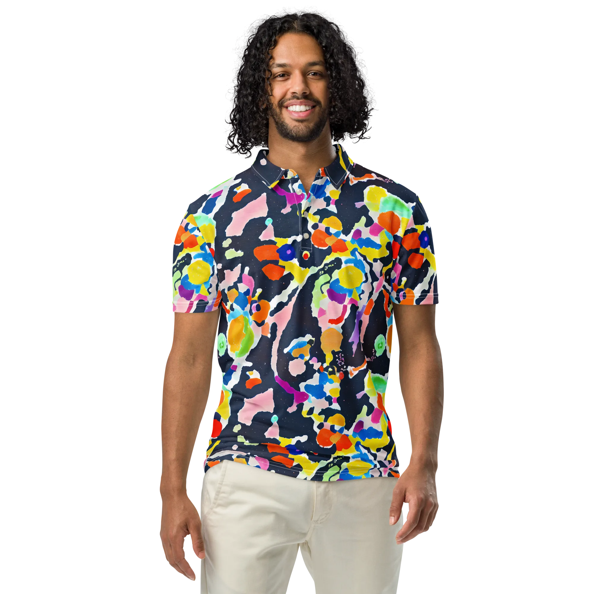 Kaleido Burst on Men's Slim Fit Polo Shirt — Front