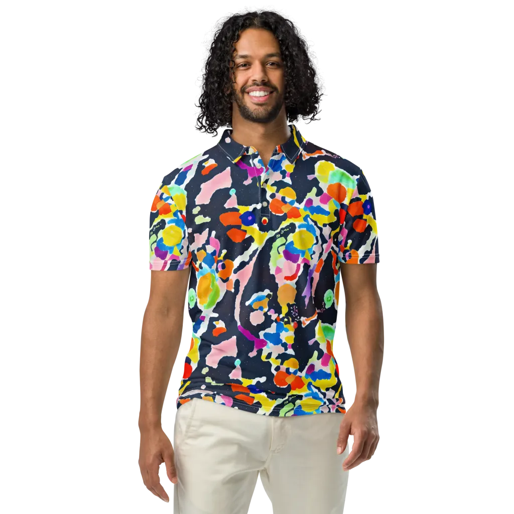 Kaleido Burst on Men's Slim Fit Polo Shirt — Front