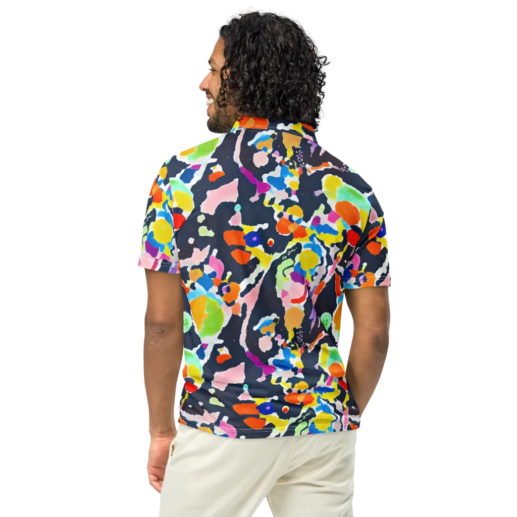 Kaleido Burst on Men's Slim Fit Polo Shirt — Back